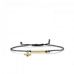 Little Loves Gold & Diamond Tiny Bee Cord Bracelet