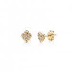 Gold & Diamond Mini Heart Stud