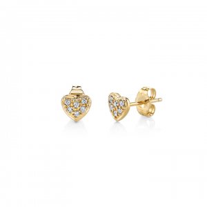 Gold & Diamond Mini Heart Stud