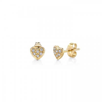 Gold & Diamond Mini Heart Stud