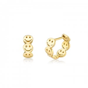 Little Loves Pure Gold Happy Face Huggie Hoops