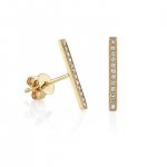 Gold & Diamond Bar Stud