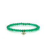 Gold & Diamond Small Evil Eye on Green Onyx