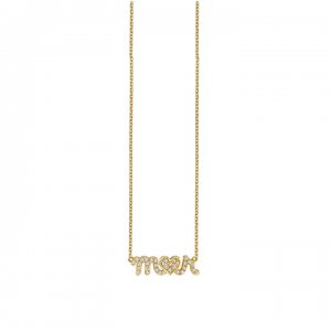 Gold & Diamond Custom Script Heart Icon Necklace