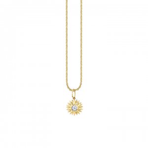 Gold & Diamond Sunburst Charm