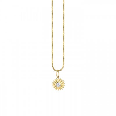 Gold & Diamond Sunburst Charm