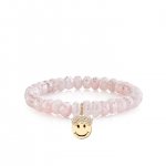 Gold & Diamond Flower Crown Happy Face on Mystic Pink Grapolite