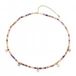 Little Loves Gold & Enamel Tiny Charms Rainbow Zircon Necklace