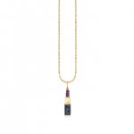 Gold Ruby & Black Diamond Small Lipstick Charm