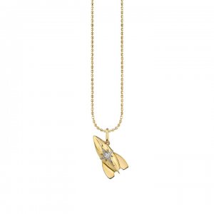 Gold & Diamond Rocket Charm