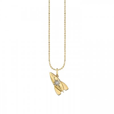 Gold & Diamond Rocket Charm