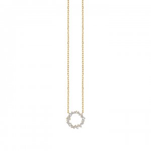 Gold & Diamond Small Cocktail Circle Necklace