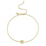 Gold & Diamond Pot Leaf Anklet