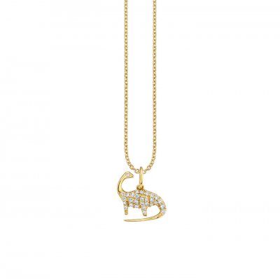 Little Loves Gold & Diamond Brontosaurus Necklace