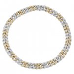 Two-Tone Gold & Pave Diamond Link Necklace