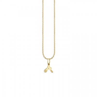 Pure Gold Tiny Initial Necklace