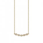 Gold & Diamond Marquise Eye Curved Necklace