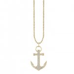 Large Gold & Diamond Anchor Charm