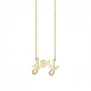 Pure Gold Joy Script Necklace