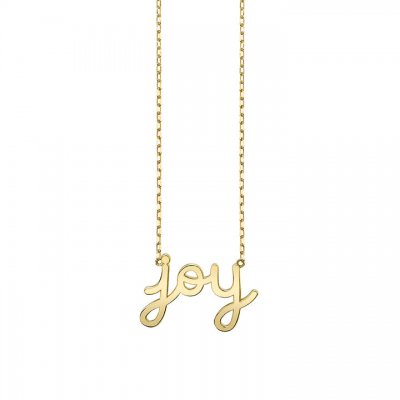 Pure Gold Joy Script Necklace