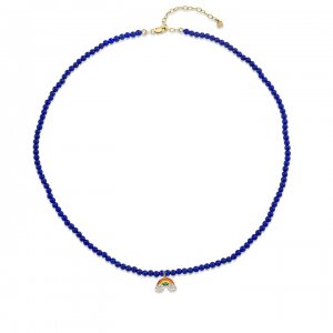 Little Loves Gold & Diamond Enamel Rainbow Lapis Necklace