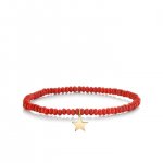 Pure Gold Tiny Star on Red Bamboo Coral