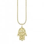 Gold Nugget Large Hamsa Charm