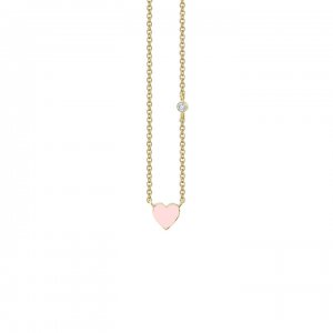 Little Loves Gold & Enamel Mini Heart Necklace