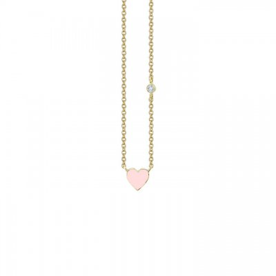 Little Loves Gold & Enamel Mini Heart Necklace