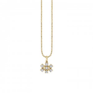 Gold & Diamond Marquise Eye Flower Charm