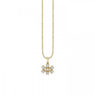 Gold & Diamond Marquise Eye Flower Charm