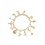 Gold & Diamond Western Multi-Charm Bracelet