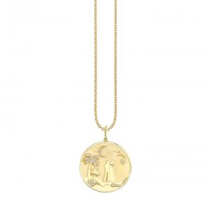 Gold & Diamond Sunset Coin Charm