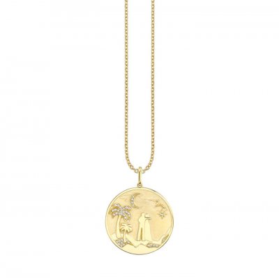 Gold & Diamond Sunset Coin Charm