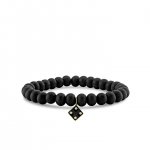 Men's Collection Gold & Diamond Enamel Dice on Black Jade