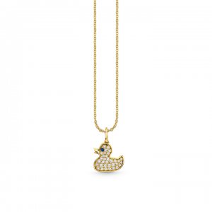 Gold & Diamond Rubber Duck Charm