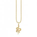 Gold & Diamond Etched Snake Charm