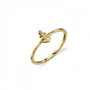 Gold Plated Sterling Silver Anchor Ring