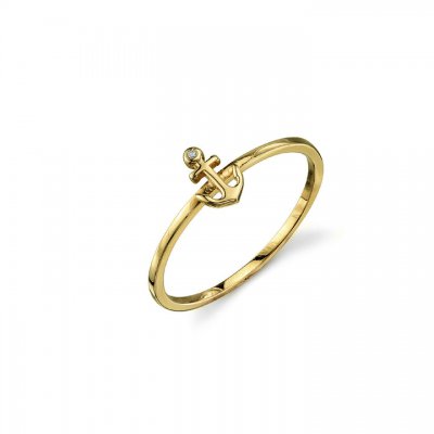 Gold Plated Sterling Silver Anchor Ring