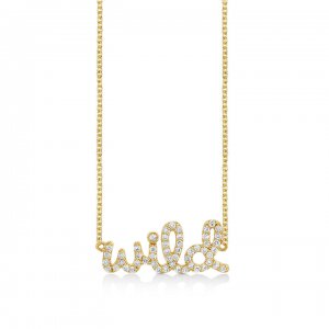 Gold & Diamond Wild Script Necklace