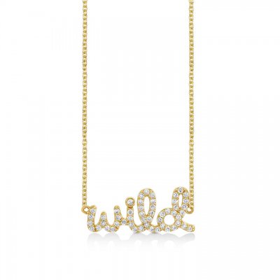 Gold & Diamond Wild Script Necklace