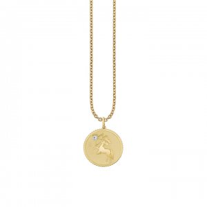 Gold & Diamond Large Sagittarius Zodiac Medallion