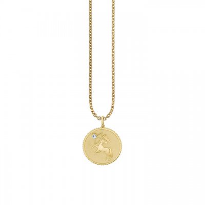 Gold & Diamond Large Sagittarius Zodiac Medallion