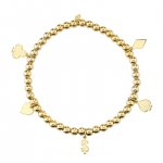 Pure Gold Lucky Hand Multi-Charm on Gold Beads