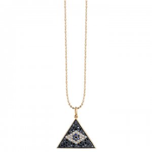 Men's Collection Gold & Diamond Pyramid Mosaic Evil Eye Charm