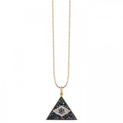 Men's Collection Gold & Diamond Pyramid Mosaic Evil Eye Charm