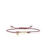 Gold & Diamond Tiny Disc Cord Bracelet