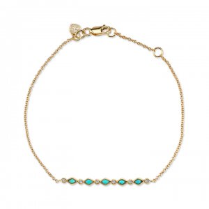 Gold & Diamond Turquoise Multi Segment Bracelet