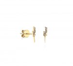 Gold & Diamond Lightning Bolt Stud