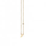 Gold Plated Sterling Silver Horn Necklace with Bezel Set Diamond